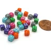 Dice>30 Deluxe Rounded Corner Six Sided D6 5mm .197 Inch Small Tiny Dice - 6 Assorted - Your Source for Gaming Essentials