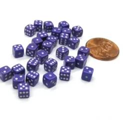 Dice>30 Deluxe Rounded Corner Six Sided D6 5mm .197 Inch Small Tiny Dice - Purple - Your Source for Gaming Essentials