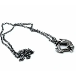 Dice>Dice Pendant Necklace 'Axe Blade' with Gunmetal Gray Finish - Holds a 12mm D6 - Your Source for Gaming Essentials