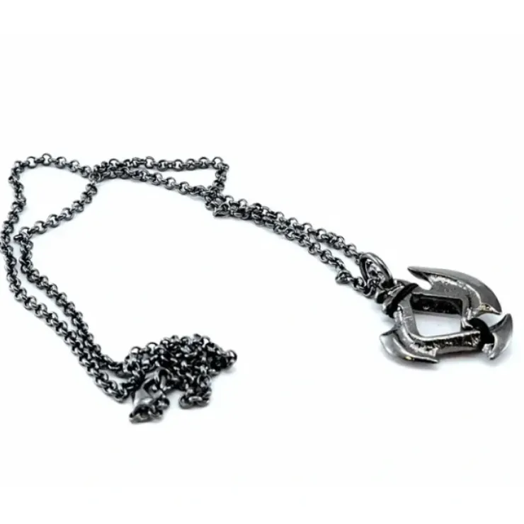 Dice>Dice Pendant Necklace 'Axe Blade' with Gunmetal Gray Finish - Holds a 12mm D6 - Your Source for Gaming Essentials
