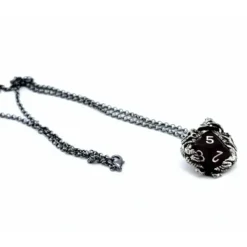 Dice>Dice Pendant Necklace 'Dragons' with Gunmetal Gray Finish - Holds a D10 - Your Source for Gaming Essentials