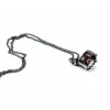 Dice>Dice Pendant Necklace 'Serrated Blade' with Gunmetal Gray Finish - Holds a D10 - Your Source for Gaming Essentials