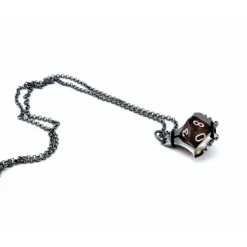 Dice>Dice Pendant Necklace 'Serrated Blade' with Gunmetal Gray Finish - Holds a D10 - Your Source for Gaming Essentials