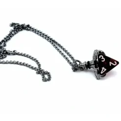 Dice>Dice Pendant Necklace with Gunmetal Gray Finish - Holds a D4 - Your Source for Gaming Essentials
