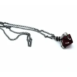 Dice>Dice Pendant Necklace with Gunmetal Gray Finish - Holds a D8 - Your Source for Gaming Essentials