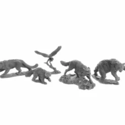 Tabletop Miniatures>Dungeon Dwellers Animal Companions (5) #07040 Bones USA Unpainted Plastic Minis - Your Source for Gaming Essentials