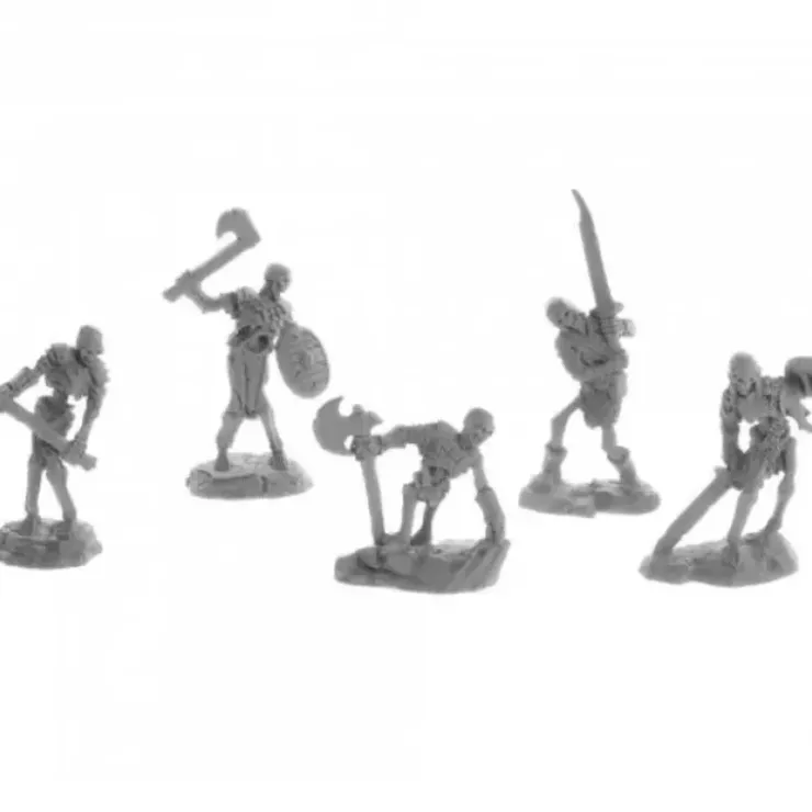 Tabletop Miniatures>Dungeon Dwellers Bog Skeletons (5) #07032 Bones USA Unpainted Plastic Figures - Your Source for Gaming Essentials