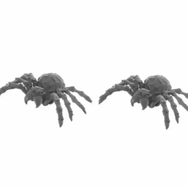Tabletop Miniatures>Dungeon Dwellers Giant Spider (2) #07051 Bones USA Unpainted Plastic Figures - Your Source for Gaming Essentials