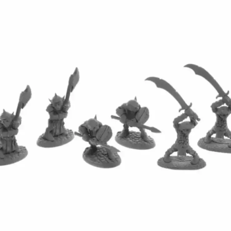 Tabletop Miniatures>Dungeon Dwellers Goblin Warriors (6) #07044 Bones USA Unpainted Plastic Figures - Your Source for Gaming Essentials