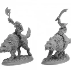 Tabletop Miniatures>Dungeon Dwellers Goblin Wolfriders (2) #07041 Bones USA Unpainted Plastic - Your Source for Gaming Essentials
