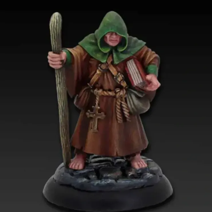 Tabletop Miniatures>Dungeon Dwellers Human Monk, Brother Hammond #07027 Unpainted Metal Figure - Your Source for Gaming Essentials
