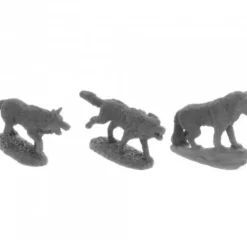 Tabletop Miniatures>Dungeon Dwellers Wolf Pack (3) #07038 Bones USA Unpainted Plastic Figures - Your Source for Gaming Essentials