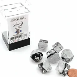 Dice>Eclipse Dice 7 Piece Polyhedral DnD Dice Set - Luna - Your Source for Gaming Essentials