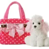 Toys>8" Fancy Pink Polka Dot Pet Carrier with Puppy Aurora Plush Stuffed Animal - Your Source for Gaming Essentials