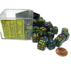 Dice>Festive 12mm D6 Chessex Dice Block (36 Dice) - Rio with Yellow Pips - Your Source for Gaming Essentials