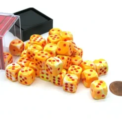 Dice>Festive 12mm D6 Chessex Dice Block (36 Dice) - Sunburst with Red Pips - Your Source for Gaming Essentials