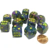 Dice>Festive 16mm D6 Chessex Dice Block (12 Dice) - Rio with Yellow Pips - Your Source for Gaming Essentials