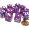 Dice>Festive 16mm D6 Chessex Dice Block (12 Dice) - Violet with White Pips - Your Source for Gaming Essentials