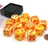 Dice>Festive 16mm D6 Chessex Dice Block (12 Die) - Sunburst with Red Pips - Your Source for Gaming Essentials