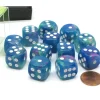 Dice>Festive 16mm D6 Chessex Dice Block (12 Die) - Waterlily with White Pips - Your Source for Gaming Essentials