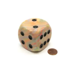 Dice>Festive 50mm Huge Large D6 Chessex Dice, 1 Piece - Circus with Black Pips - Your Source for Gaming Essentials