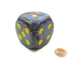 Dice>Festive 50mm Huge Large D6 Chessex Dice, 1 Piece - Mosaic with Yellow Pips - Your Source for Gaming Essentials