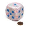 Dice>Festive 50mm Huge Large D6 Chessex Dice, 1 Piece - Pop Art with Blue Pips - Your Source for Gaming Essentials