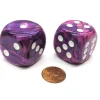 Dice>Festive 30mm Large D6 Chessex Dice, 2 Pieces - Violet with White Pips - Your Source for Gaming Essentials