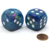 Dice>Festive 30mm Large D6 Chessex Dice, 2 Pieces - Waterlily with White Pips - Your Source for Gaming Essentials