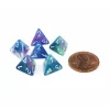 Dice>Festive 12mm Mini 4 Sided D4 Dice, 6 Pieces - Waterlily with White Numbers - Your Source for Gaming Essentials