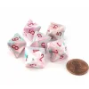 Dice>Festive 15mm 8 Sided D8 Chessex Dice, 6 Pieces - Pop Art with Red Numbers - Your Source for Gaming Essentials
