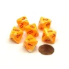 Dice>Festive 15mm 8 Sided D8 Chessex Dice, 6 Pieces - Sunburst with Red Numbers - Your Source for Gaming Essentials
