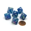 Dice>Festive 15mm 8 Sided D8 Chessex Dice, 6 Pieces - Waterlily with White Numbers - Your Source for Gaming Essentials
