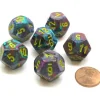 Dice>Festive 18mm 12 Sided D12 Chessex Dice, 6 Pieces - Mosaic with Yellow - Your Source for Gaming Essentials