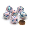 Dice>Festive 18mm 12 Sided D12 Chessex Dice, 6 Pieces - Pop Art with Blue Numbers - Your Source for Gaming Essentials