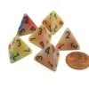 Dice>Festive 18mm 4 Sided D4 Chessex Dice, 6 Pieces - Circus with Black - Your Source for Gaming Essentials