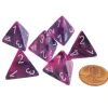 Dice>Festive 18mm 4 Sided D4 Chessex Dice, 6 Pieces - Violet with White - Your Source for Gaming Essentials