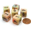 Dice>Festive 15mm 6-Sided D6 Numbered Chessex Dice, 6 Pieces - Circus with Black - Your Source for Gaming Essentials