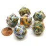 Dice>Festive 20 Sided D20 Chessex Dice, 6 Pieces - Vibrant with Brown Numbers - Your Source for Gaming Essentials