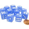 Dice>Frosted 16mm D6 Chessex Dice Block (12 Dice) - Blue with White Pips - Your Source for Gaming Essentials