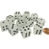 Dice>Frosted 16mm D6 Chessex Dice Block (12 Dice) - Clear with Black Pips - Your Source for Gaming Essentials