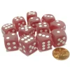 Dice>Frosted 16mm D6 Chessex Dice Block (12 Dice) - Red with White Pips - Your Source for Gaming Essentials