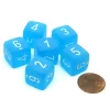 Dice>Frosted 15mm D6 Chessex Dice, 6 Pieces - Caribbean Blue with White Numbers - Your Source for Gaming Essentials