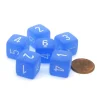 Dice>Frosted 15mm D6 Polyhedral Chessex Dice, 6 Pieces - Blue with White Numbers - Your Source for Gaming Essentials