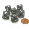 Dice>Frosted 15mm 8 Sided D8 Chessex Dice, 6 Pieces - Smoke with White - Your Source for Gaming Essentials