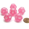 Dice>Frosted 18mm 12 Sided D12 Chessex Dice, 6 Pieces - Pink with White - Your Source for Gaming Essentials