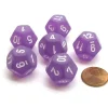 Dice>Frosted 18mm 12 Sided D12 Chessex Dice, 6 Pieces - Purple with White - Your Source for Gaming Essentials