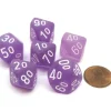 Dice>Frosted 16mm Tens D10 (00-90) Chessex Dice, 6 Pieces - Purple with White Numbers - Your Source for Gaming Essentials