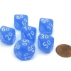 Dice>Frosted 16mm Tens D10 (00-90) Chessex Dice, 6 Pieces - Blue with White Numbers - Your Source for Gaming Essentials