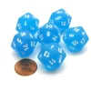Dice>Frosted 20 Sided D20 Chessex Dice, 6 Pieces - Caribbean Blue with White Numbers - Your Source for Gaming Essentials